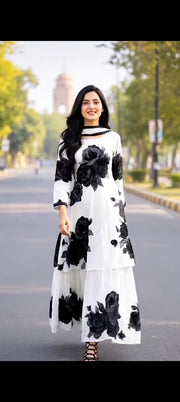 White Flower 2 Piece Stitched Printed
