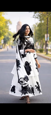 White Flower 2 Piece Stitched Printed