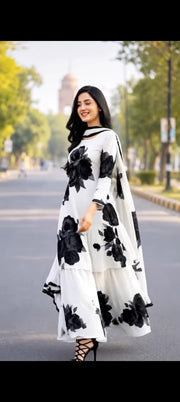 White Flower 2 Piece Stitched Printed